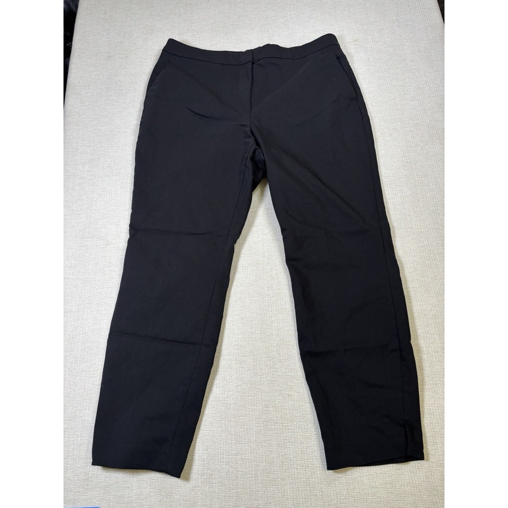 H&M Womens Size 12 Black Dress Pants Trousers Straight Leg Flat